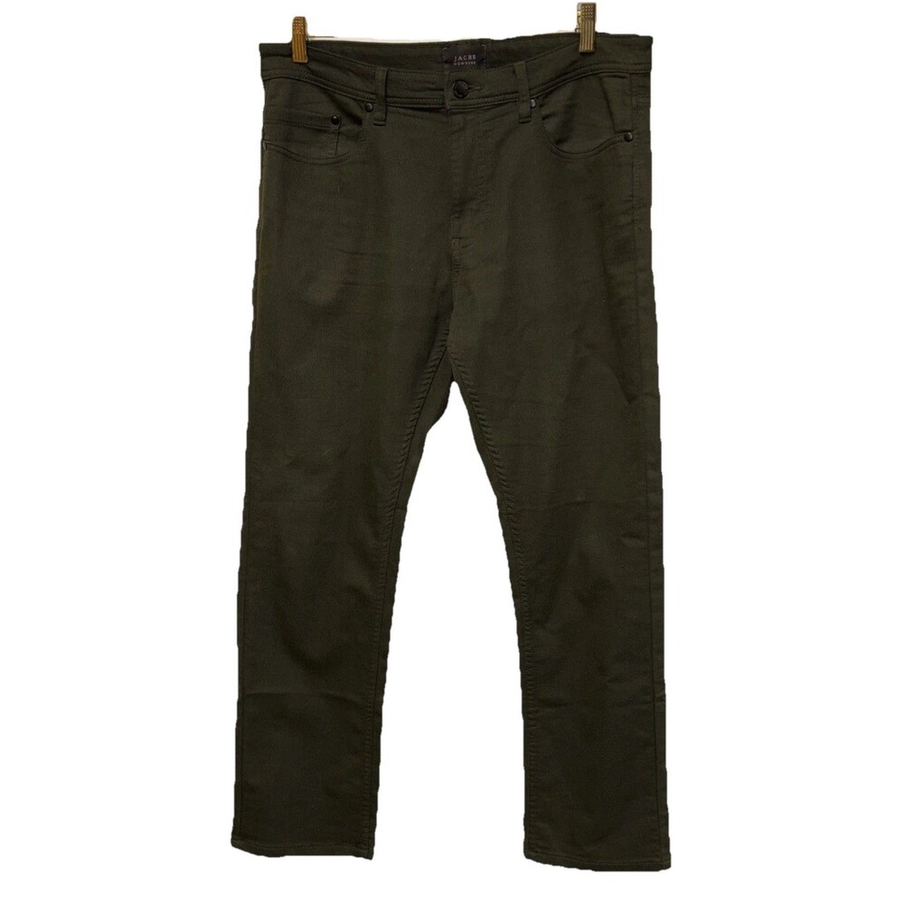 JACHS New York Pants Men 34x30” Army Green Straight Fit Stretch Twill Zip Pocket